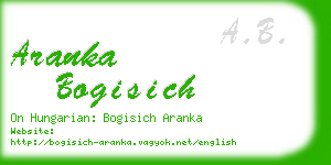 aranka bogisich business card